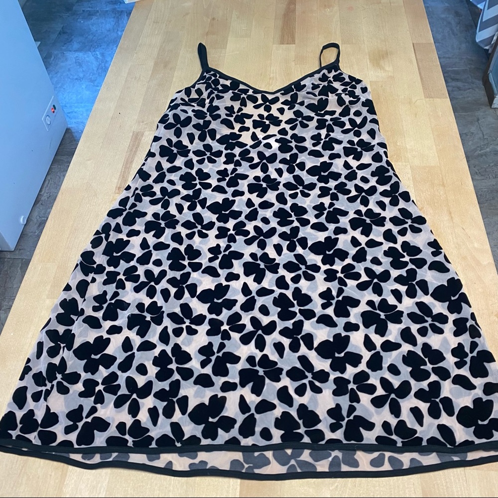 Victoria’s Secret black velour mesh slip dress